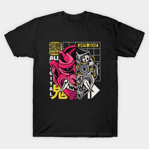 Japanese Oni Demon Cyborg T-Shirt by madeinchorley